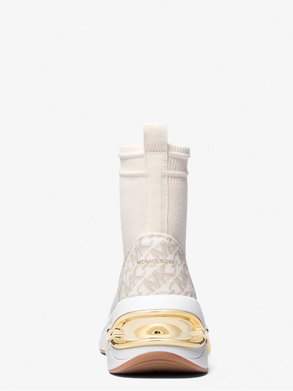 Michael Kors Cream Knit Sock Bootie with Gold Ring Detail - Picture 6 of 9